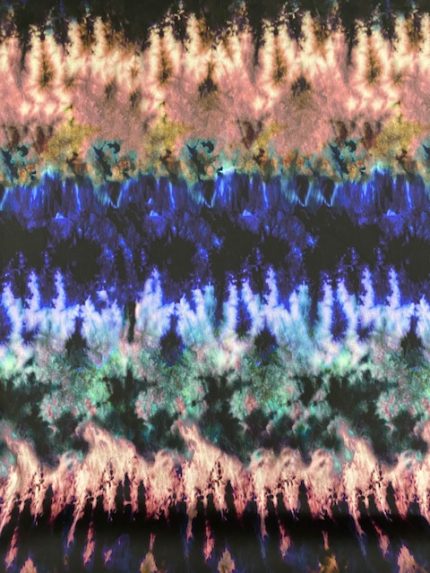 Katoenen Stretch-stof met digitale print, melange van kleuren (paars, groen, roze/lila, zwart, etc.)
