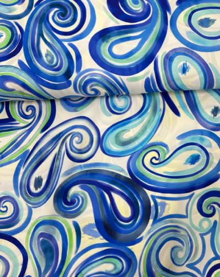 Crêpe, 100% Viscose, kobaltblauw, oudgroen