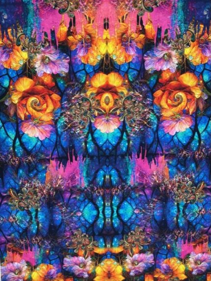 Panel/Panneau, Blauw/paars/fuchsia/oranje tinten