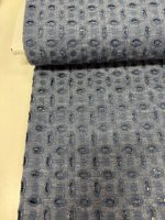 Viscose Lin Polyester broderie ajourée, bleu jean - Image 2