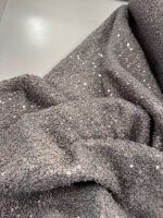 Bouclé, anthracite-grijs met zilverkleurige glitter-lovertjes - Afbeelding 2