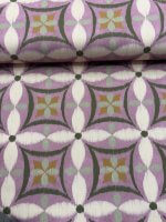 Digital bedruckte Leinwand, beige-grün-braun-lila