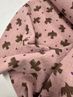 Hydrophilic, 100% Cotton, Old Pink with Light Brown and Purple Print - Image 2