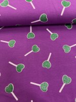 Jersey, Violet imprimé avec des sucettes vertes à paillettes