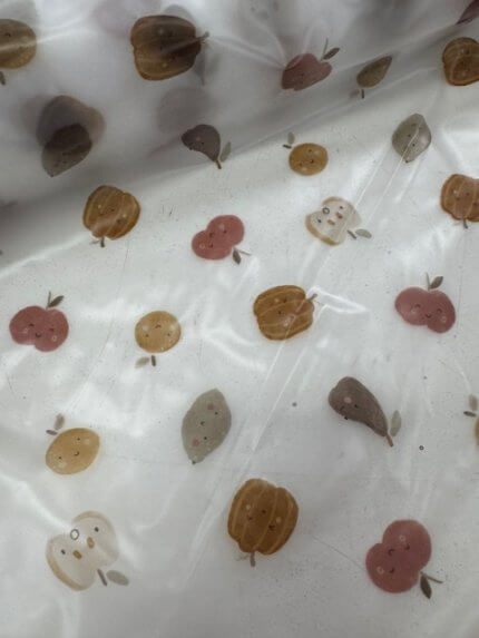 Waterdichte stof, 2/68530, transparant, raincoat, bedrukt met fruit-afbeeldingen