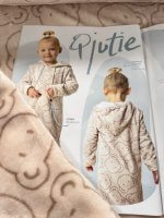 Fleece, 2/33519, zandkleurig met Beertjes opdruk - Afbeelding 2