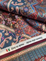 Stretch Satijn, bruin-blauw-oranje-rood/roze - Afbeelding 2