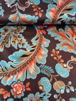 Stretch Satijn, bruin-blauw-oranje - Afbeelding 4