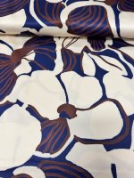 Knip Mode,   crêpe-satijn,  bruin-blauw-écru