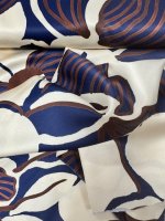 Knip Mode,   crêpe-satijn,  bruin-blauw-écru - Afbeelding 2