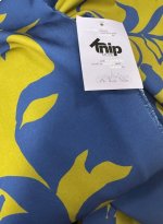 Knip Mode, Travelstof van soepel vallende scuba, donkerblauw - mosgroen
