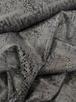 Heavy jersey, slangenprint bruin-grijs met glanslaagje en bruine binnenkant - Afbeelding 3
