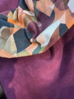 Soepelvallende Scuba suedine-stretch stof, donkerrood/aubergine - Afbeelding 2