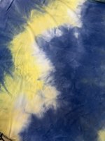 100% Viscose, blauw-geel - Afbeelding 3